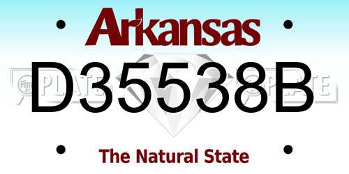 D35538B Arkansas License Plate