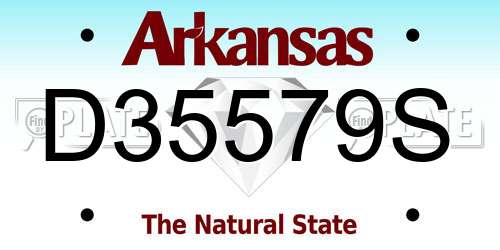 D35579S Arkansas License Plate
