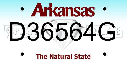 D36564G Arkansas License Plate