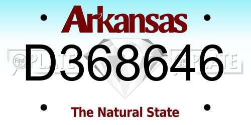 D368646 Arkansas License Plate