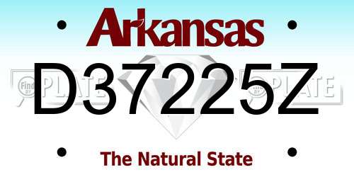 D37225Z Arkansas License Plate