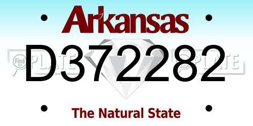 D372282 Arkansas License Plate