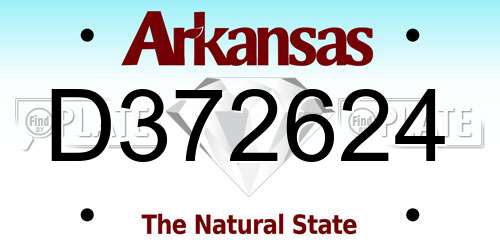 D372624 Arkansas License Plate