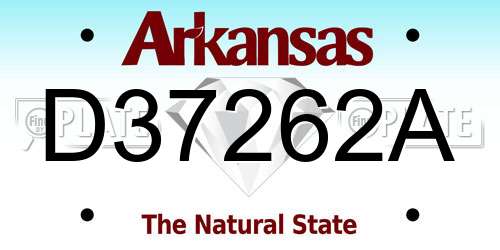 D37262A Arkansas License Plate
