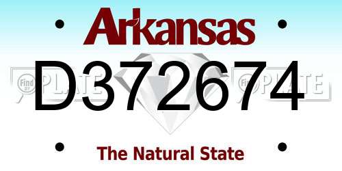 D372674 Arkansas License Plate