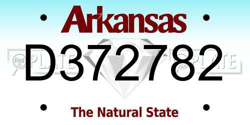 D372782 Arkansas License Plate