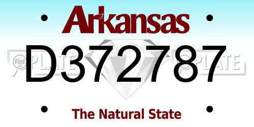 D372787 Arkansas License Plate