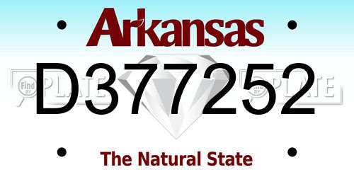 D377252 Arkansas License Plate