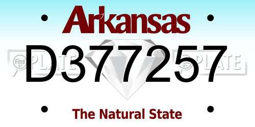 D377257 Arkansas License Plate
