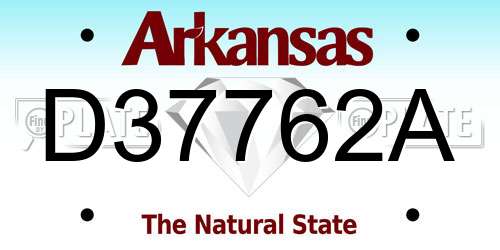 D37762A Arkansas License Plate
