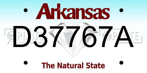 D37767A Arkansas License Plate
