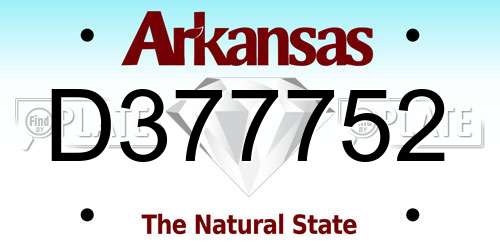 D377752 Arkansas License Plate