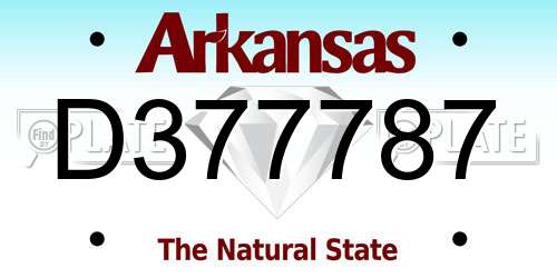 D377787 Arkansas License Plate