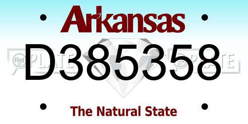 D385358 Arkansas License Plate
