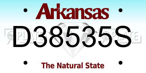 D38535S Arkansas License Plate