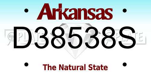 D38538S Arkansas License Plate