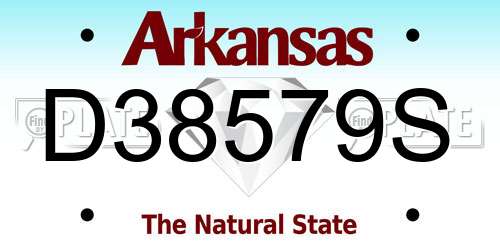 D38579S Arkansas License Plate
