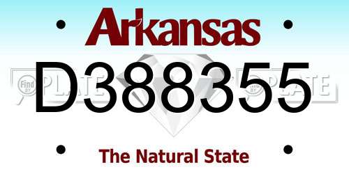 D388355 Arkansas License Plate