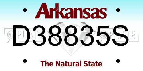 D38835S Arkansas License Plate