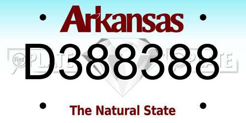 D388388 Arkansas License Plate