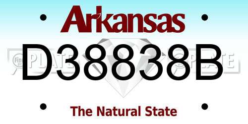 D38838B Arkansas License Plate