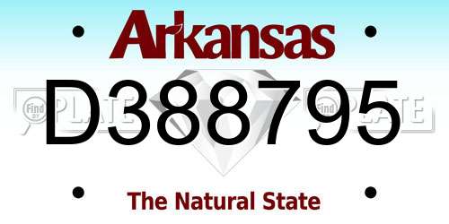 D388795 Arkansas License Plate