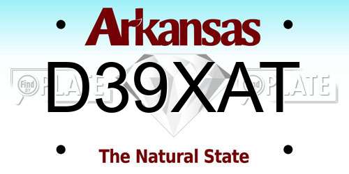 D39XAT Arkansas License Plate