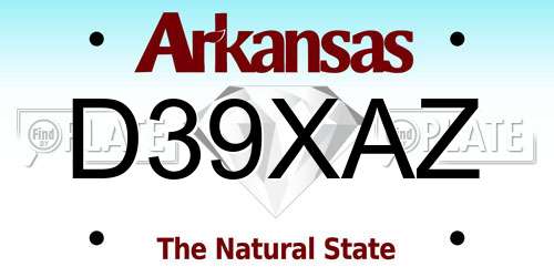 D39XAZ Arkansas License Plate