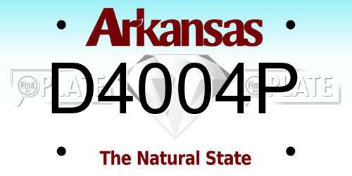 D4004P Arkansas License Plate
