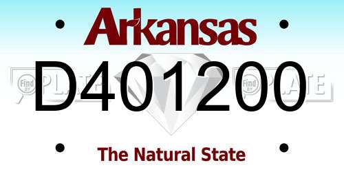 D401200 Arkansas License Plate