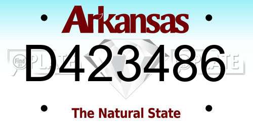D423486 Arkansas License Plate