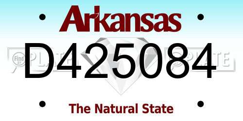 D425084 Arkansas License Plate
