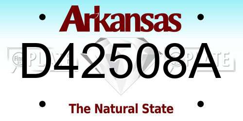 D42508A Arkansas License Plate
