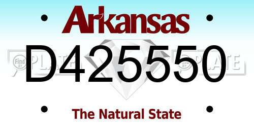D425550 Arkansas License Plate