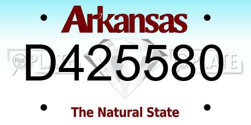 D425580 Arkansas License Plate