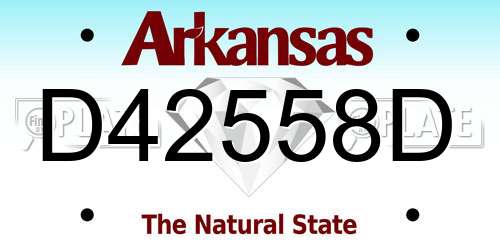 D42558D Arkansas License Plate
