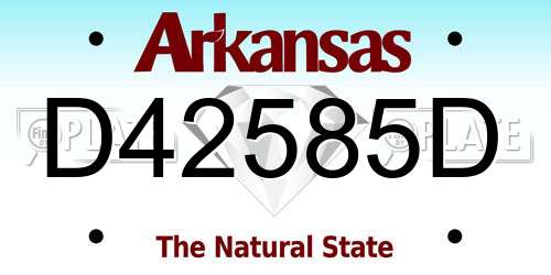 D42585D Arkansas License Plate