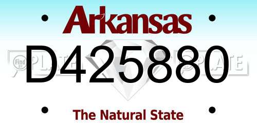 D425880 Arkansas License Plate