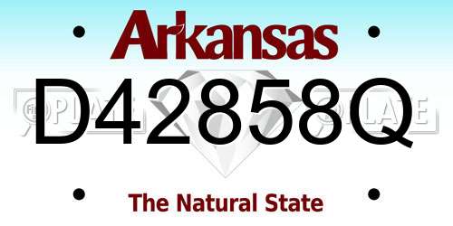 D42858Q Arkansas License Plate