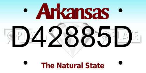 D42885D Arkansas License Plate
