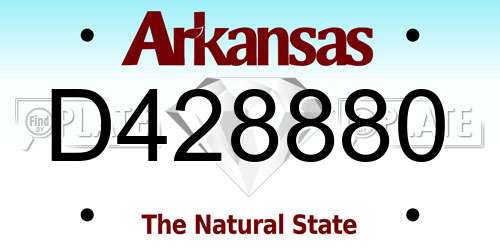 D428880 Arkansas License Plate