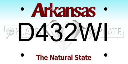 D432WI Arkansas License Plate