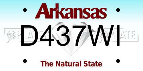 D437WI Arkansas License Plate