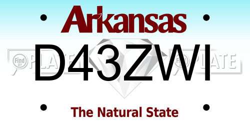 D43ZWI Arkansas License Plate