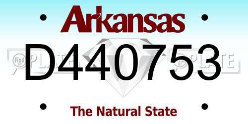 D440753 Arkansas License Plate