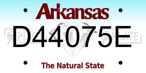 D44075E Arkansas License Plate