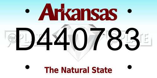 D440783 Arkansas License Plate