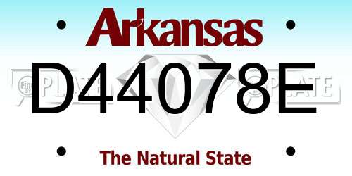 D44078E Arkansas License Plate