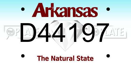 D44197 Arkansas License Plate