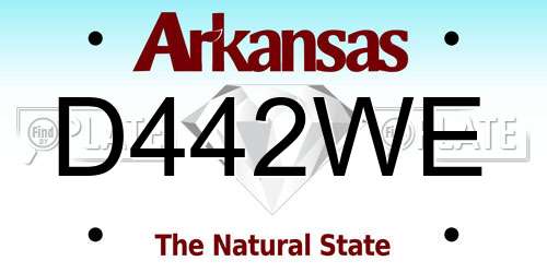 D442WE Arkansas License Plate